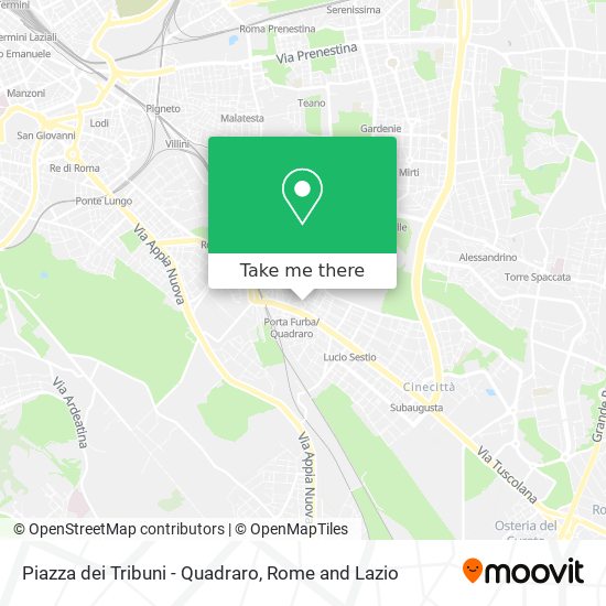 Piazza dei Tribuni - Quadraro map