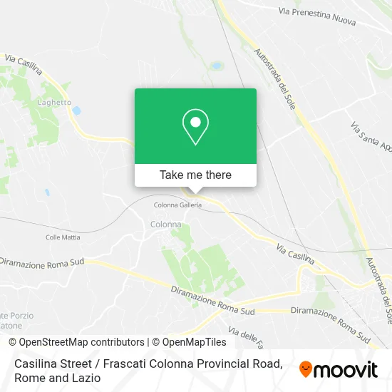 Casilina Street / Frascati Colonna Provincial Road map