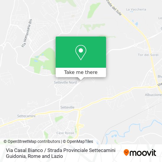 Via Casal Bianco / Strada Provinciale Settecamini Guidonia map