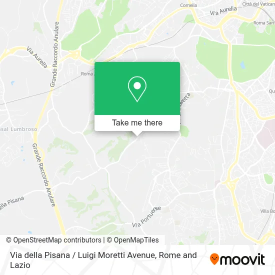Via della Pisana / Luigi Moretti Avenue map