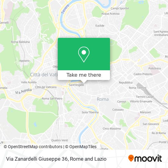 Via Zanardelli Giuseppe 36 map