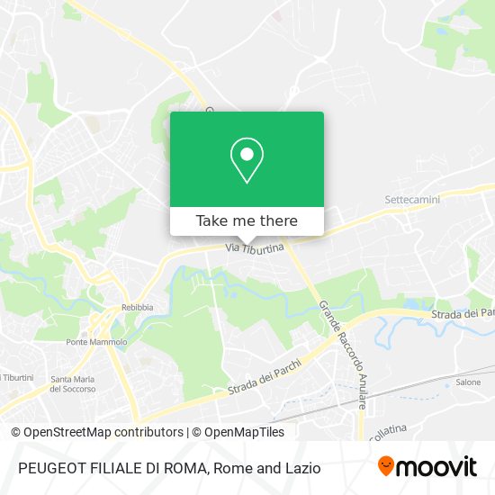 PEUGEOT FILIALE DI ROMA map