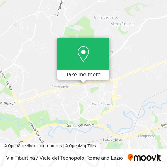 Via Tiburtina / Viale del Tecnopolo map