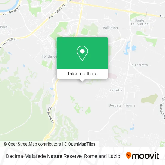 Decima-Malafede Nature Reserve map