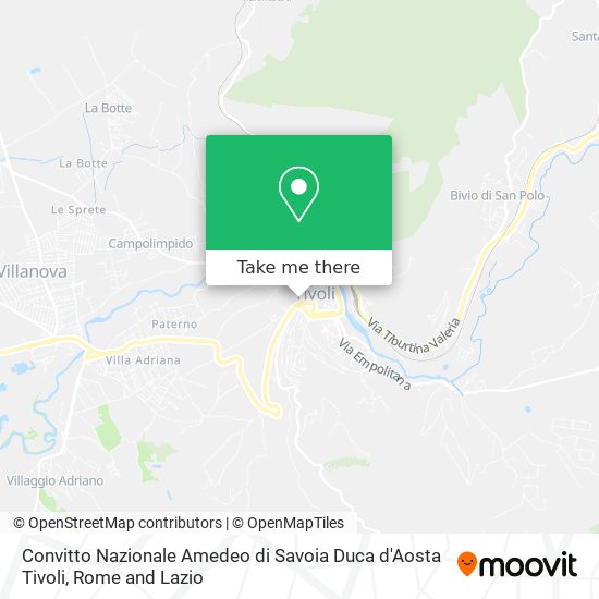 Convitto Nazionale Amedeo di Savoia Duca d'Aosta Tivoli map