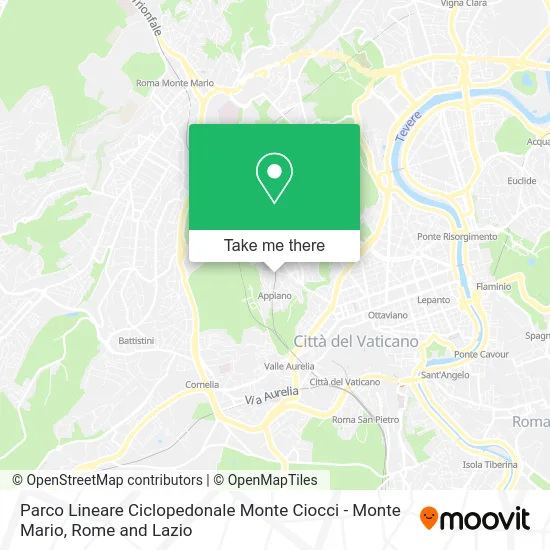 Monte Ciocci - Monte Mario Linear Cycle-Pedestrian Park map