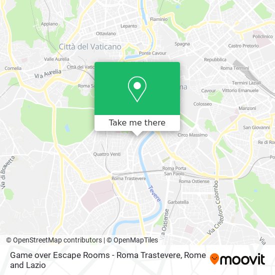 Game over Escape Rooms - Roma Trastevere map