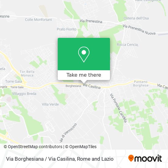 Via Borghesiana / Via Casilina map