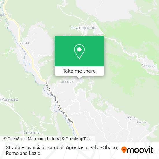 Strada Provinciale Barco di Agosta-Le Selve-Obaco map