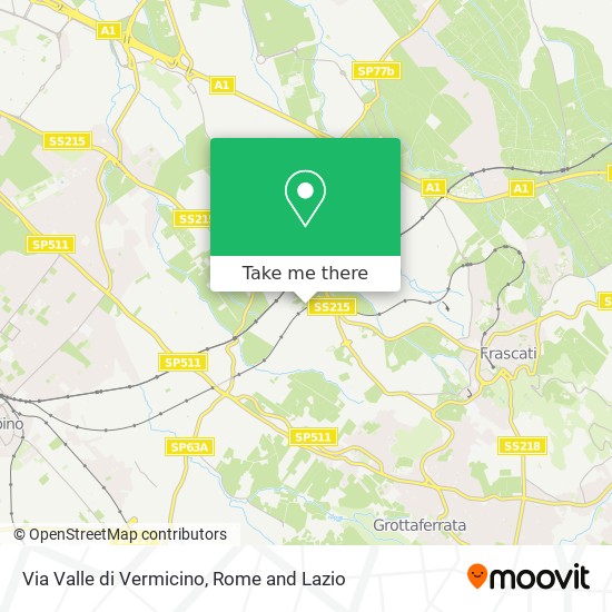 Via Valle di Vermicino map