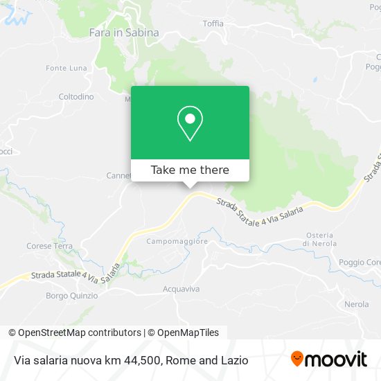 Via salaria nuova km 44,500 map