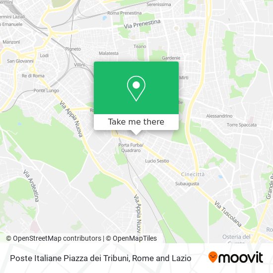 Poste Italiane Piazza dei Tribuni map