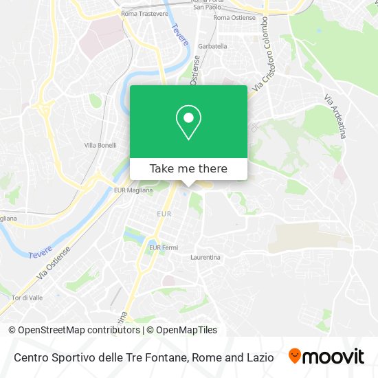 Centro Sportivo delle Tre Fontane map