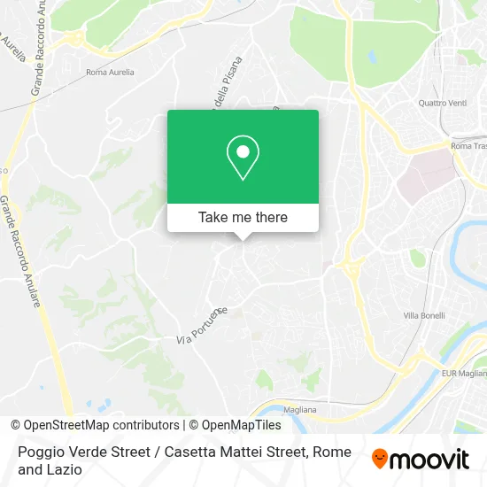Poggio Verde Street / Casetta Mattei Street map