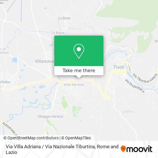 Via Villa Adriana / Via Nazionale Tiburtina map