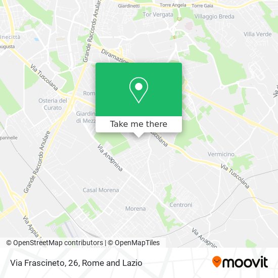 Via Frascineto, 26 map