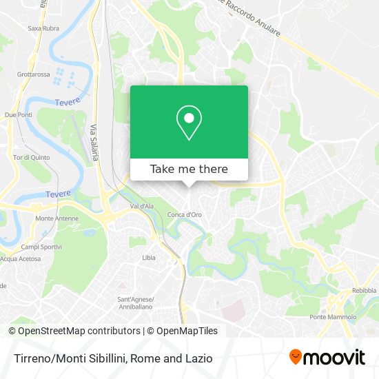 Tirreno/Monti Sibillini map