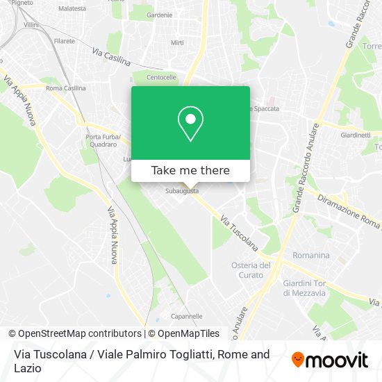 Via Tuscolana / Viale Palmiro Togliatti map