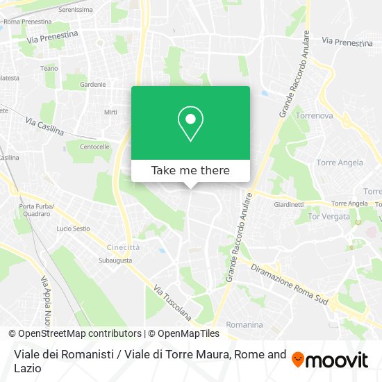 Viale dei Romanisti / Viale di Torre Maura map