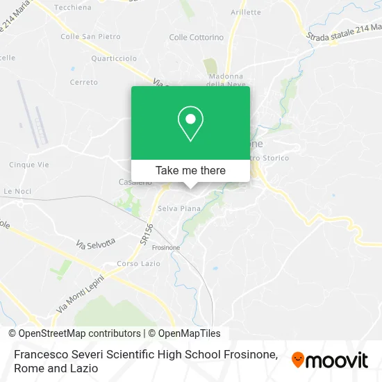 Francesco Severi Scientific High School Frosinone map