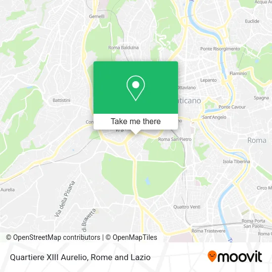 Quartiere XIII Aurelio map
