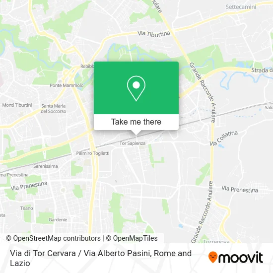 Tor Cervara Street / Alberto Pasini Street map