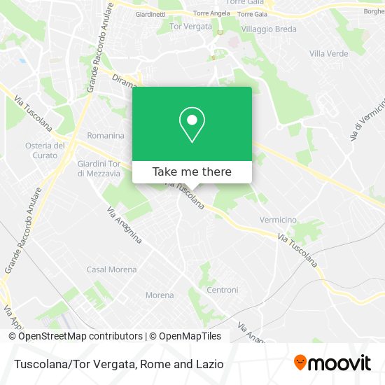 Tuscolana/Tor Vergata map