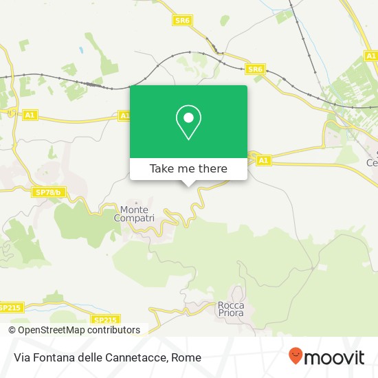 Via Fontana delle Cannetacce map