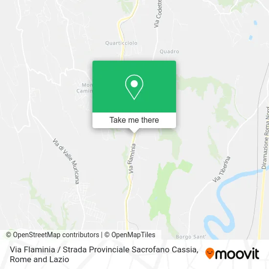 Flaminia Street / Sacrofano Cassia Provincial Road map