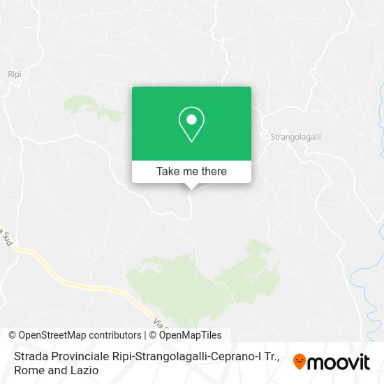 Provincial Road Ripi-Strangolagalli-Ceprano-First Section map