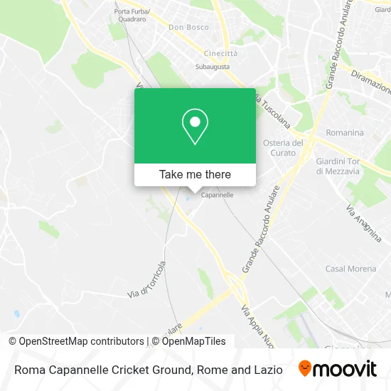 Roma Capannelle Cricket Ground map