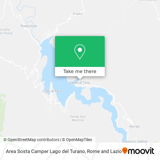 Area Sosta Camper Lago del Turano map
