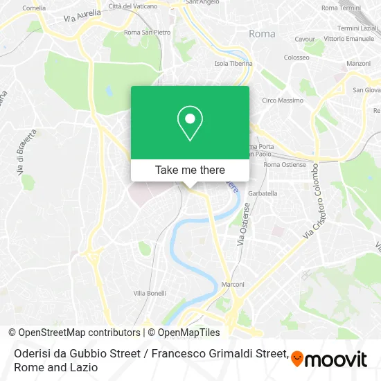 Oderisi da Gubbio Street / Francesco Grimaldi Street map