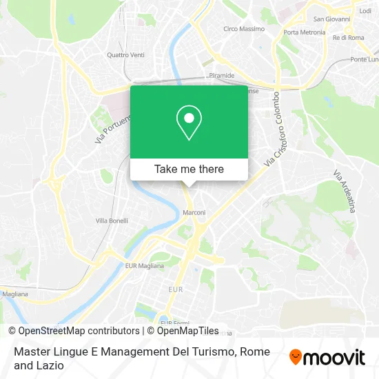 Master Lingue E Management Del Turismo map