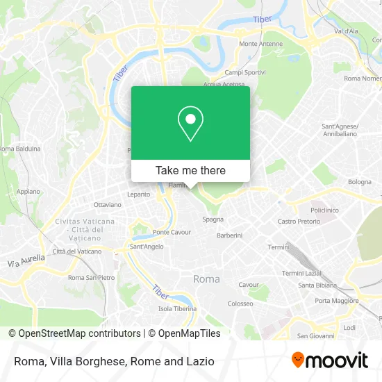 Roma, Villa Borghese map
