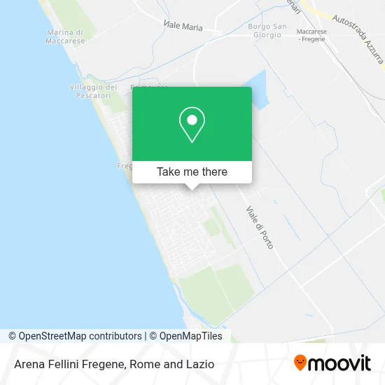 Arena Fellini Fregene map