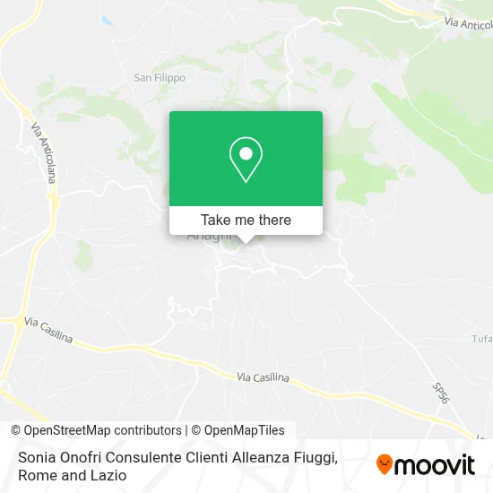 Sonia Onofri Consulente Clienti Alleanza Fiuggi map