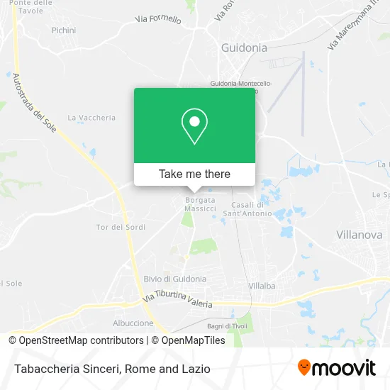 Tabaccheria Sinceri map