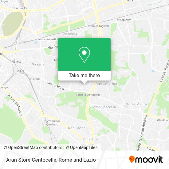Aran Store Centocelle map