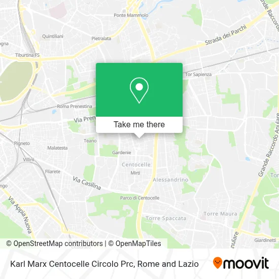 Karl Marx Centocelle Circolo Prc map