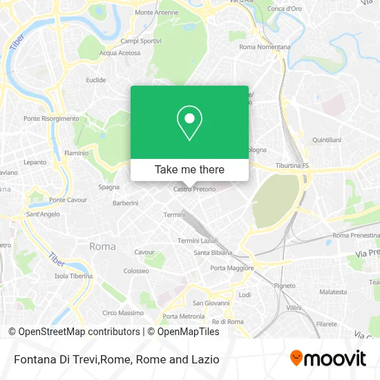 Fontana Di Trevi,Rome map