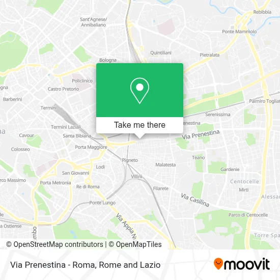 Via Prenestina - Roma map
