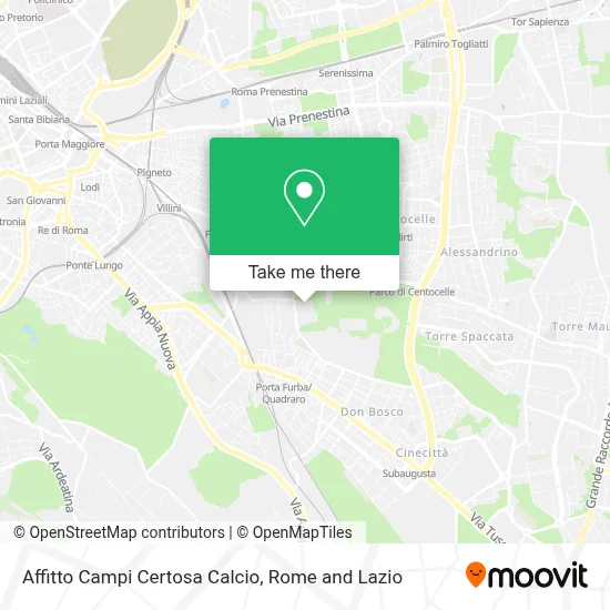 Affitto Campi Certosa Calcio map