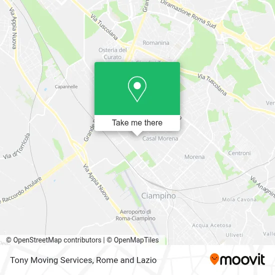 Tony Moving Services map