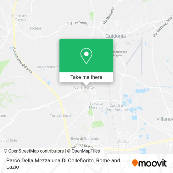 Parco Della Mezzaluna Di Collefiorito map