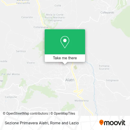Sezione Primavera Alatri map