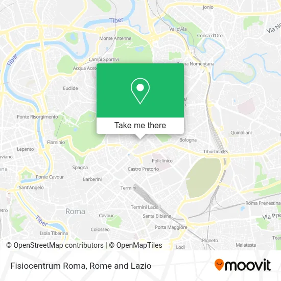 Fisiocentrum Roma map