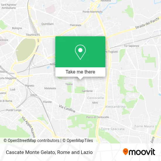 Cascate Monte Gelato map
