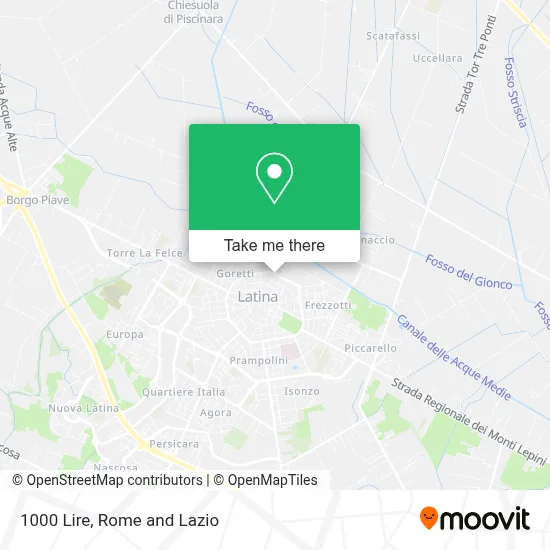 1000 Lire map