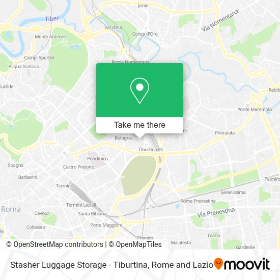 Stasher Luggage Storage - Tiburtina map